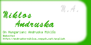 miklos andruska business card